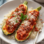 Risotto stuffed zucchini