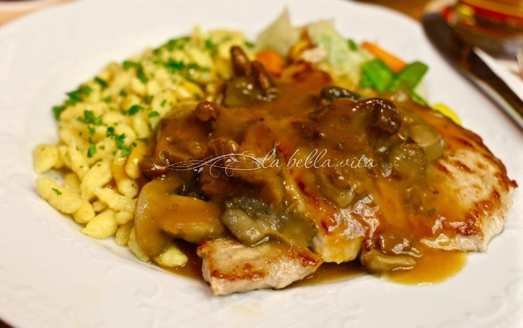 Octoberfest: German jaeger schnitzel with spaetzle