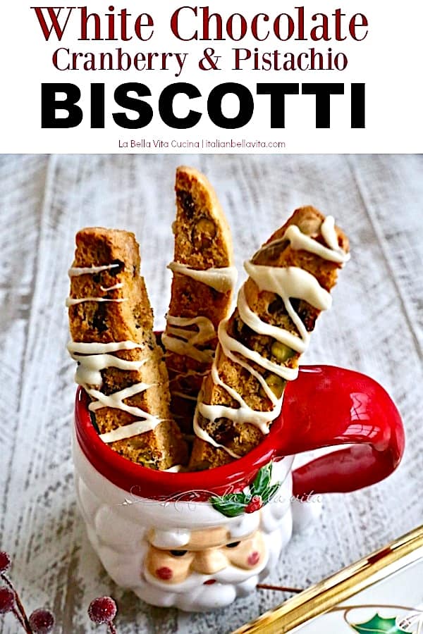 White Chocolate Cranberry Pistachio Biscotti