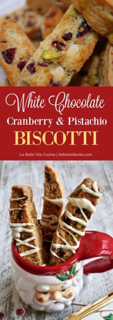 White Chocolate Cranberry Pistachio Biscotti