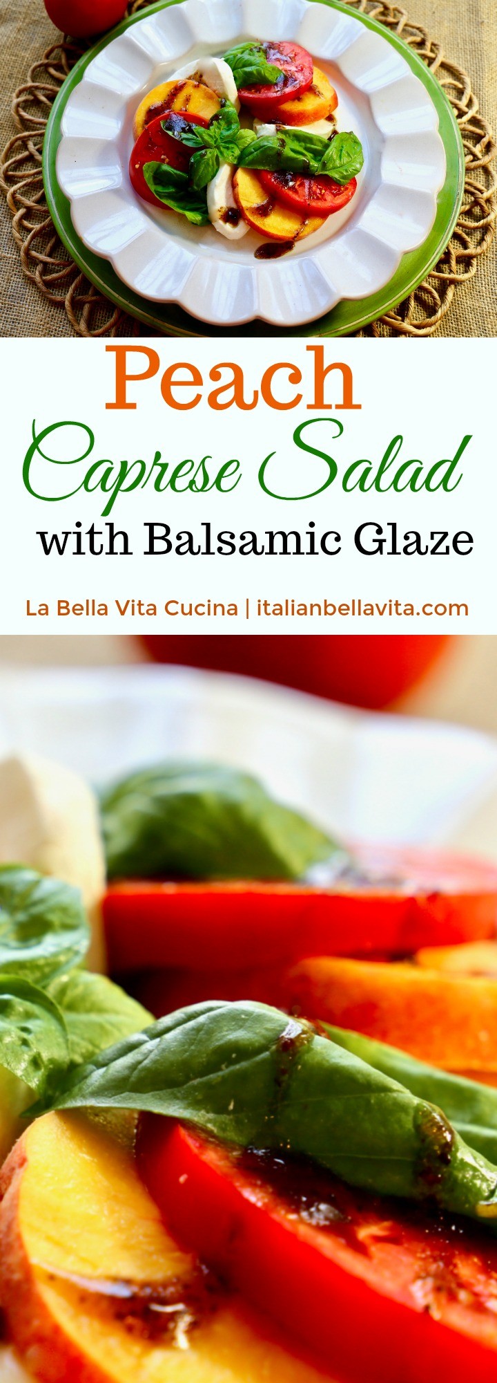 Peach Caprese Salad with Balsamic Syrup