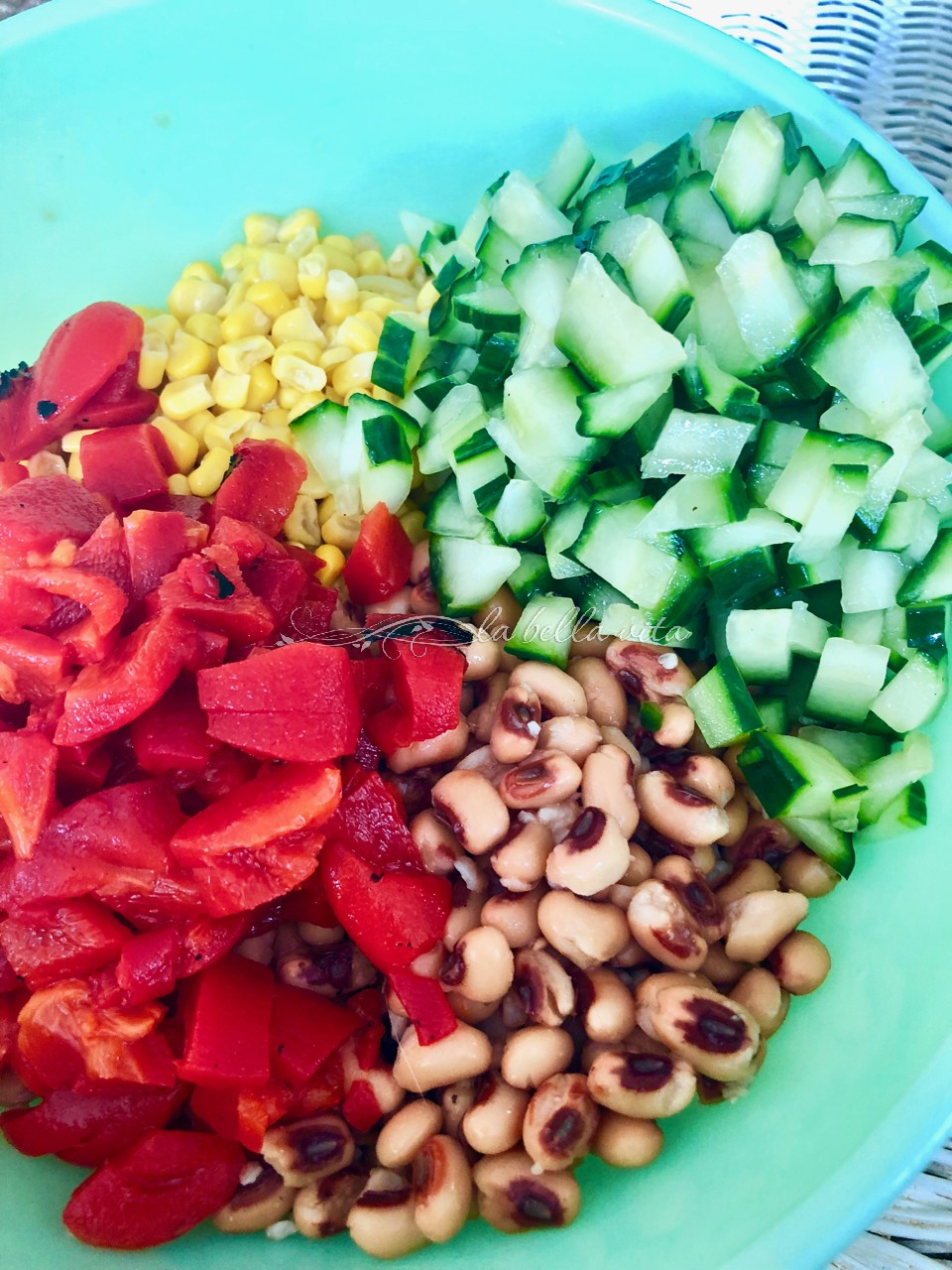 Corn and BlackEyed Pea Salad on La Bella Vita Cucina