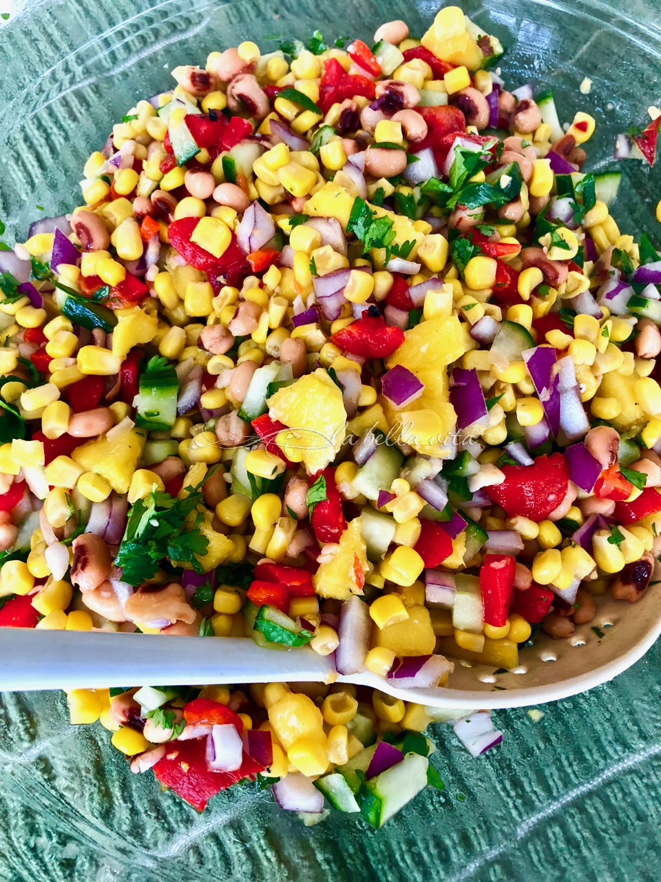 Corn and BlackEyed Pea Salad on La Bella Vita Cucina