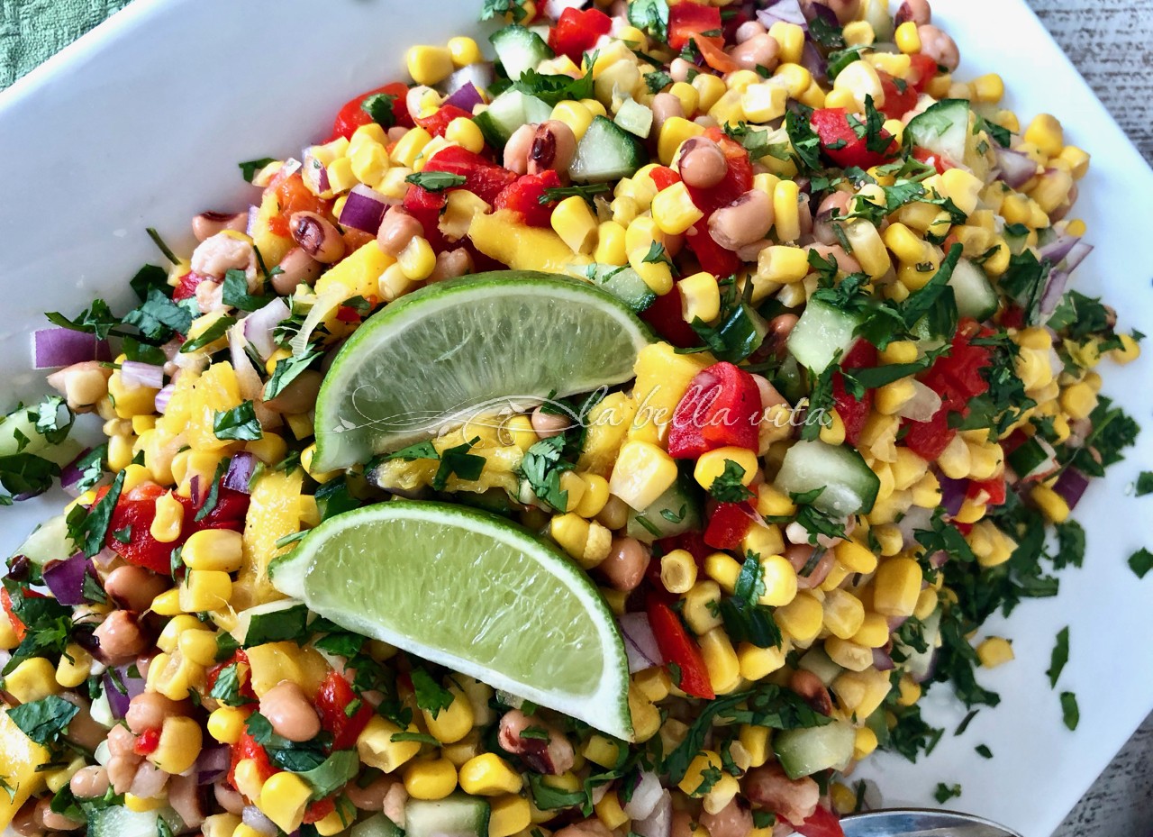 Corn and BlackEyed Pea Salad on La Bella Vita Cucina