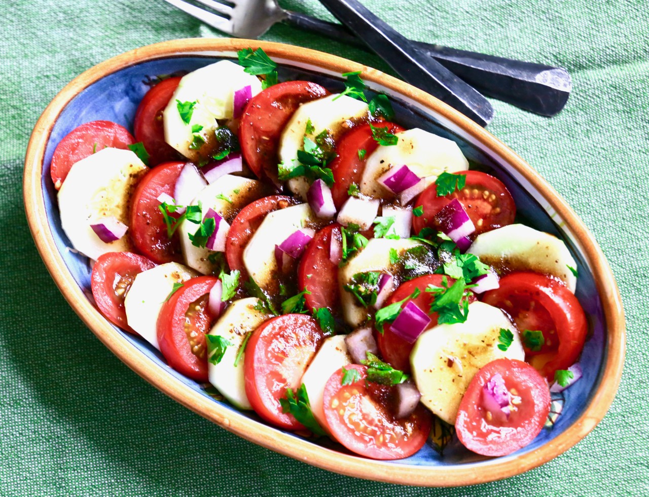 Classic Italian Tomato and Cucumber Salad