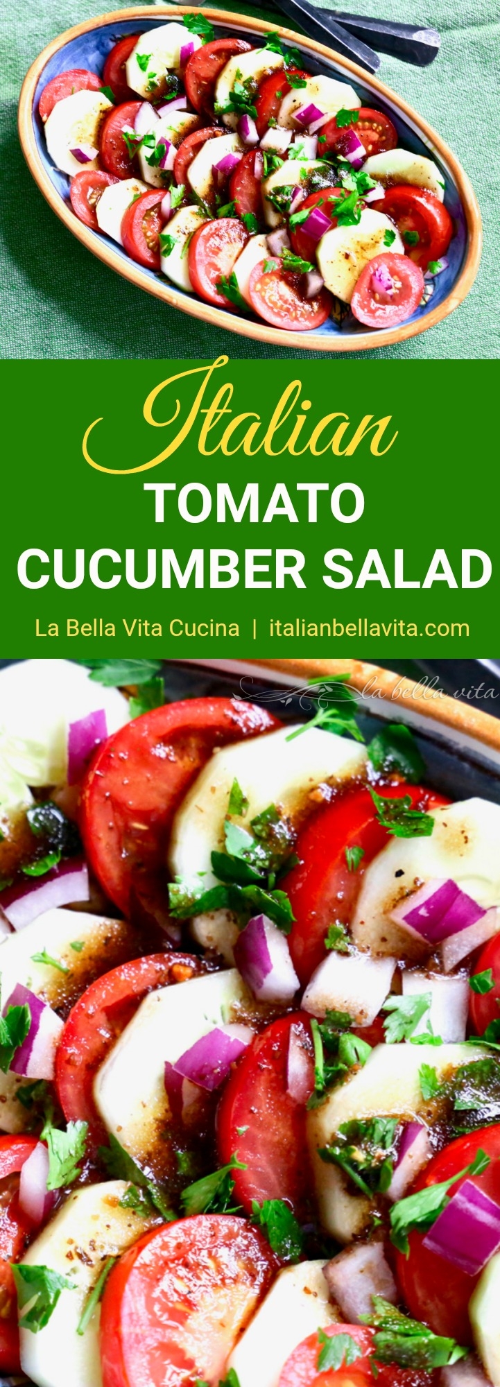 Classic Italian Tomato and Cucumber Salad