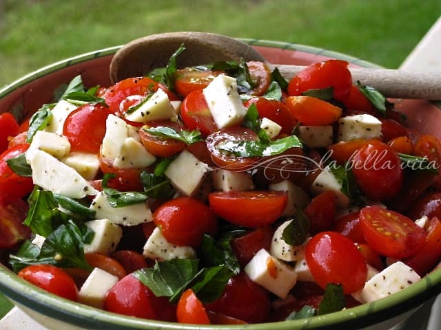 Roz's Caprese Salad with Grape Tomatoes, Mozzarella & Basil