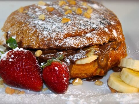 The Ultimate Nutella Panini With Bananas Strawberries And Macadamia Nuts La Bella Vita Cucina