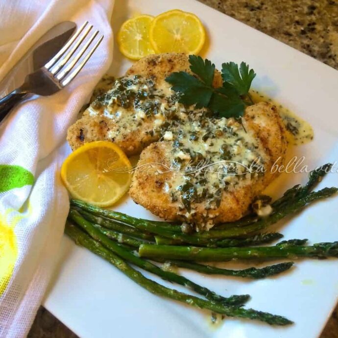 Grilled Italian Swordfish with Creamy Lemon Caper Sauce La Bella Vita