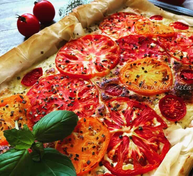 Heirloom Tomato and Italian Cheese Tart