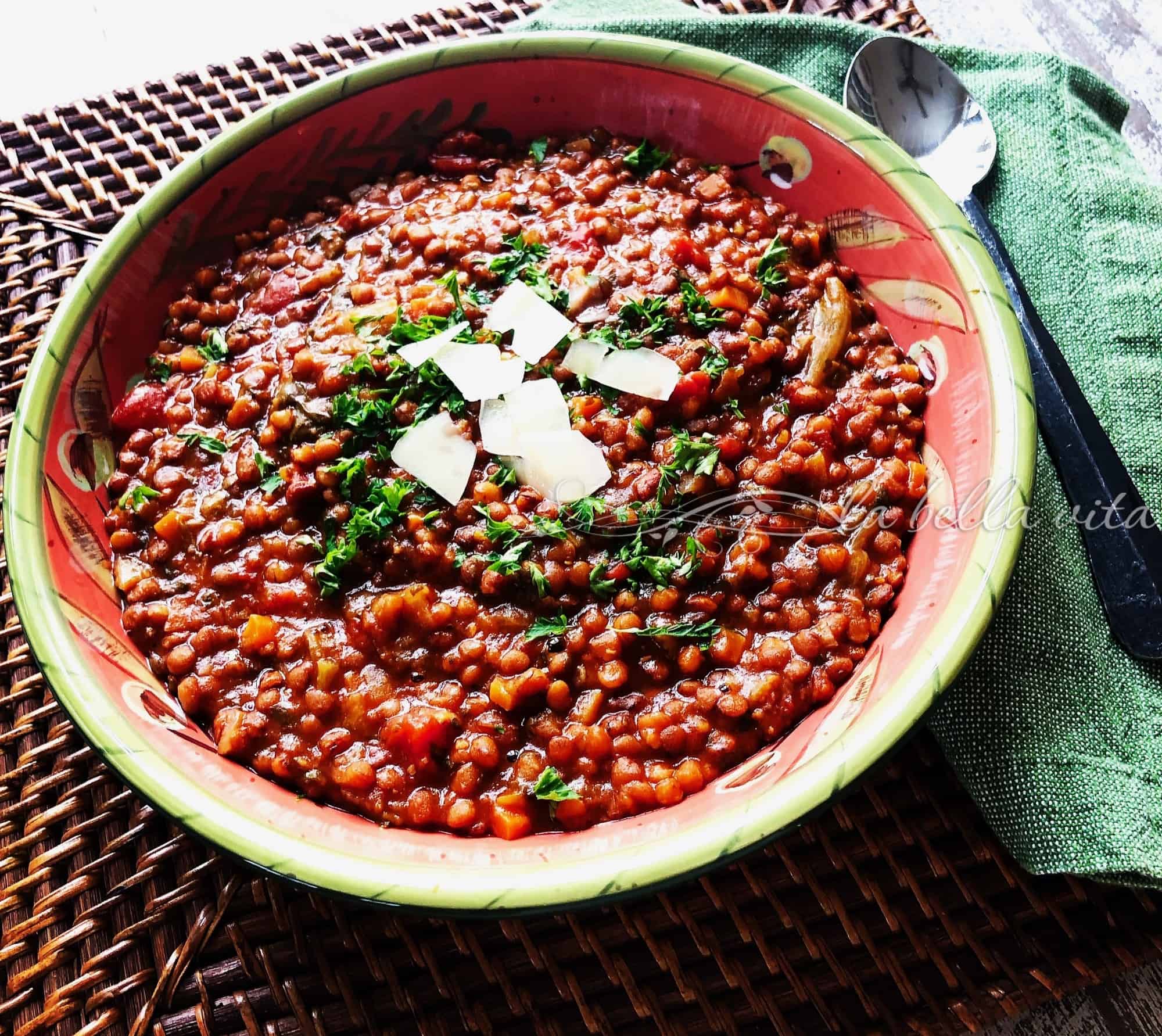 Italian Lentil Soup New Year's Tradition - La Bella Vita Cucina