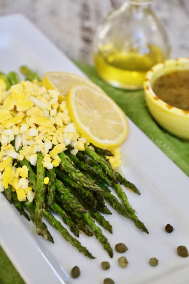 Asparagus Mimosa with Hard Boiled Eggs and Vinaigrette La Bella Vita