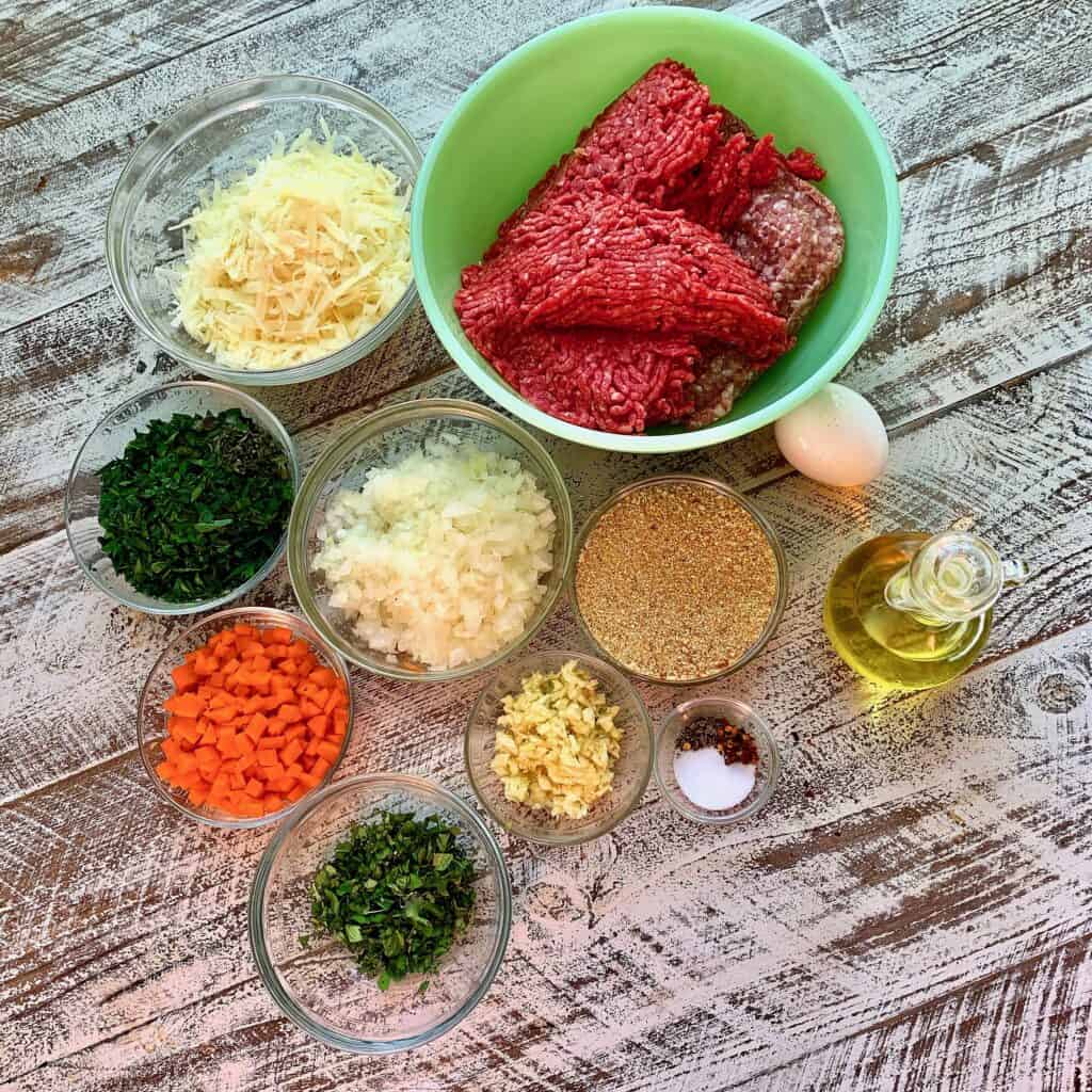 Classic Italian Wedding Soup....Meatball ingredients!