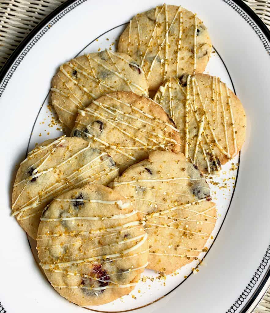 Cranberry and Orange Shortbread Cookies