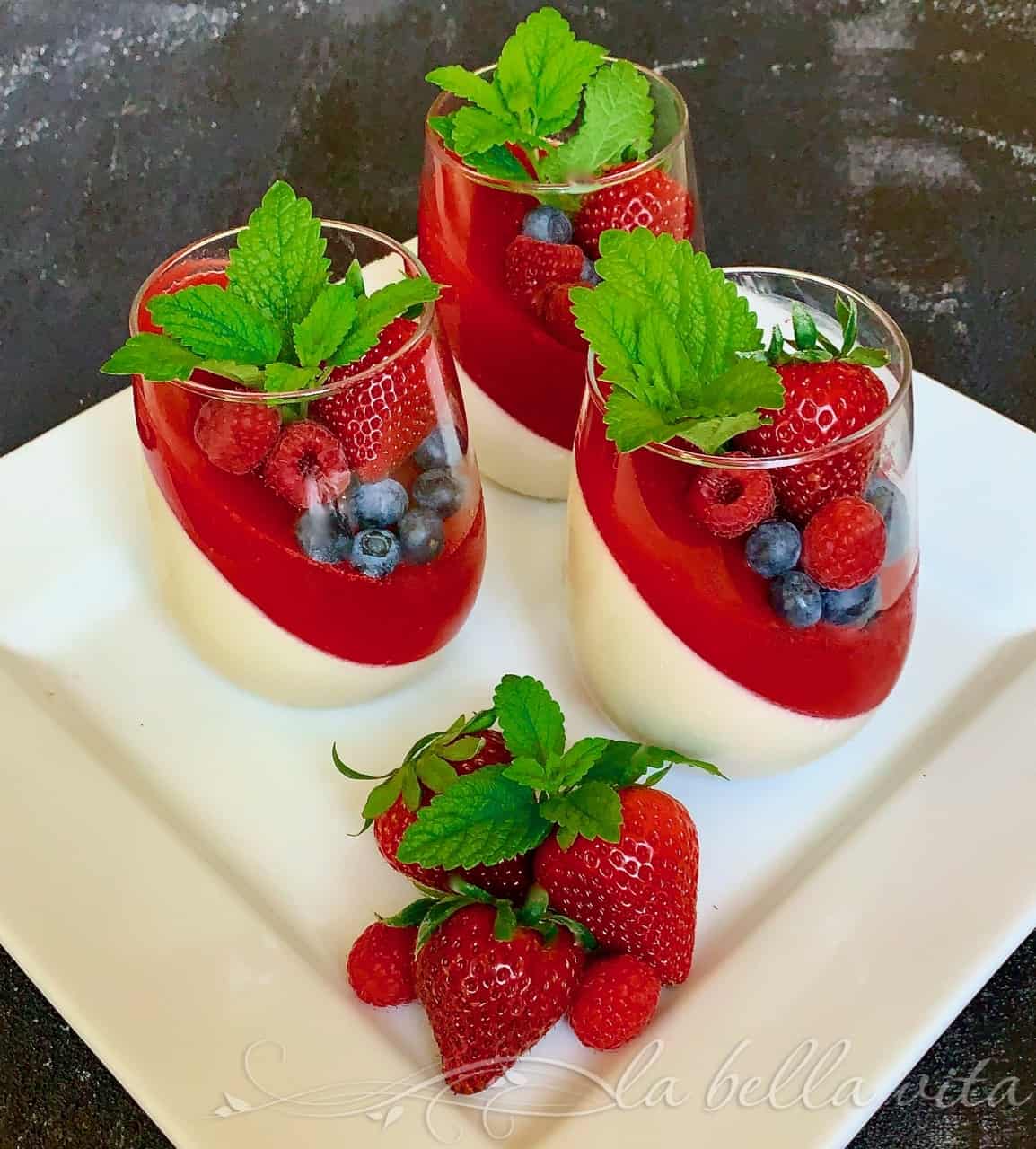 Cotta with Strawberry Coulis (Fragole) from Bologna, Italy - La Bella Vita Cucina