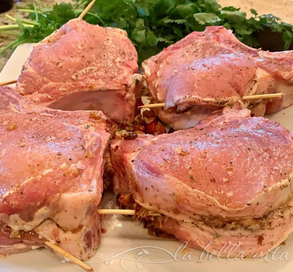 Stuffed Pork Chops with Pancetta and Fontina