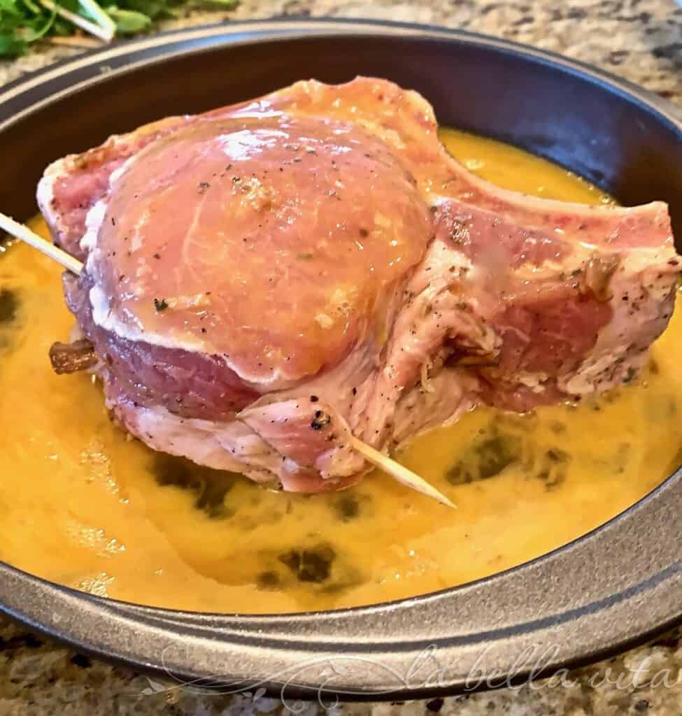 Stuffed Pork Chops with Pancetta and Fontina