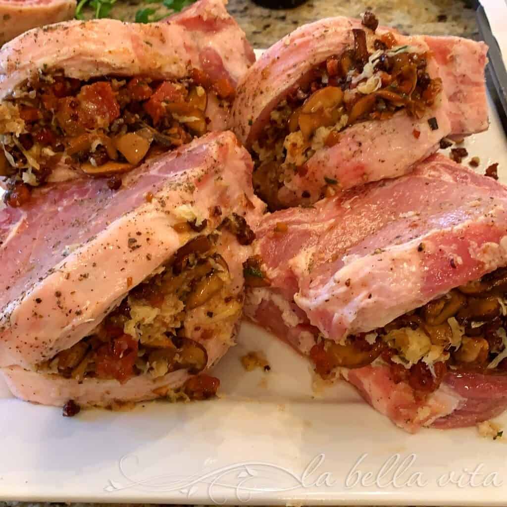 Stuffed Pork Chops with Pancetta and Fontina