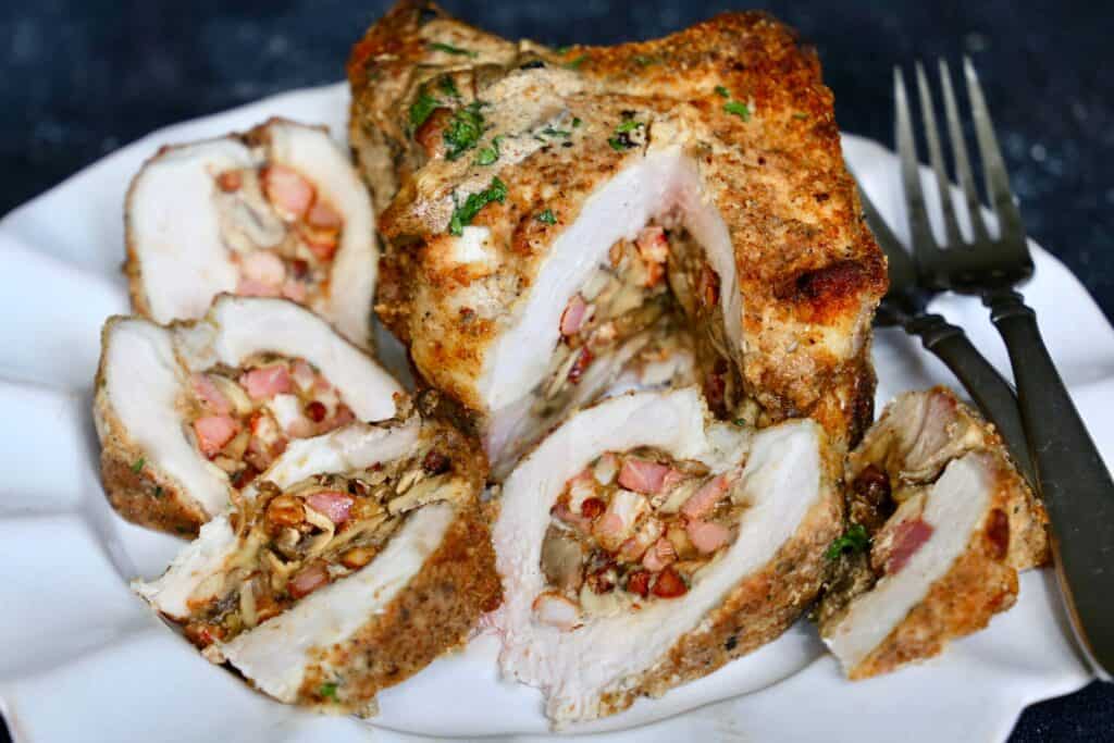 Stuffed Pork Chops with Pancetta and Fontina