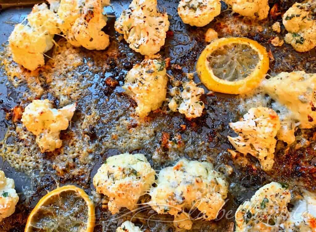 Roasted Cauliflower with Italian Cheese and Herbs