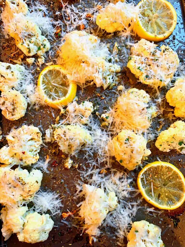 Roasted Cauliflower with Italian Cheese and Herbs