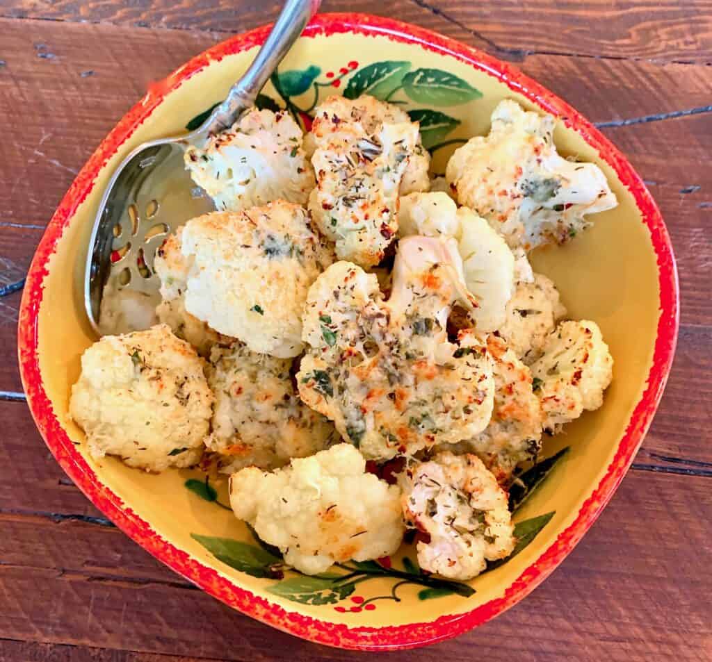Roasted Cauliflower with Italian Cheese and Herbs