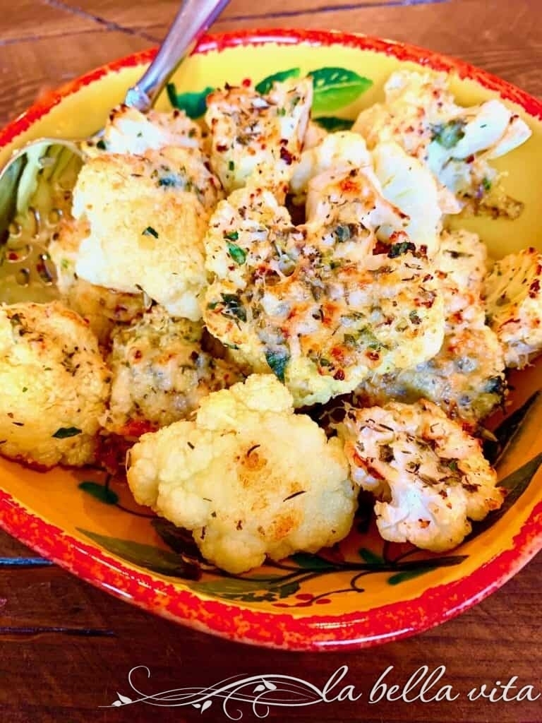 Roasted Cauliflower with Italian Cheese and Herbs