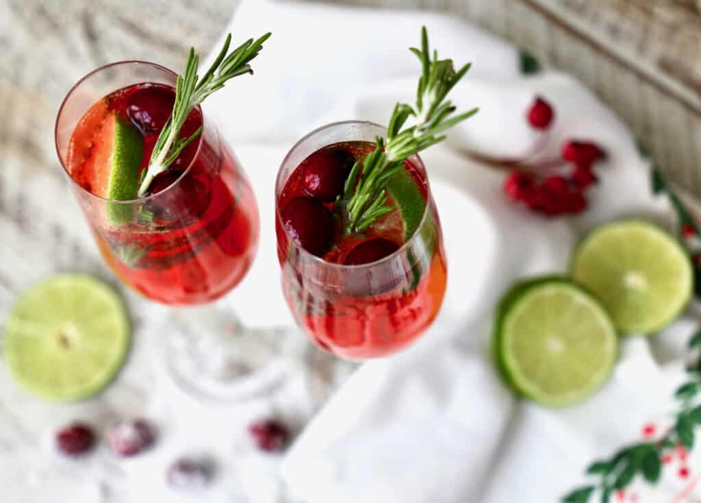 Cranberry and Pomegranate Bellini