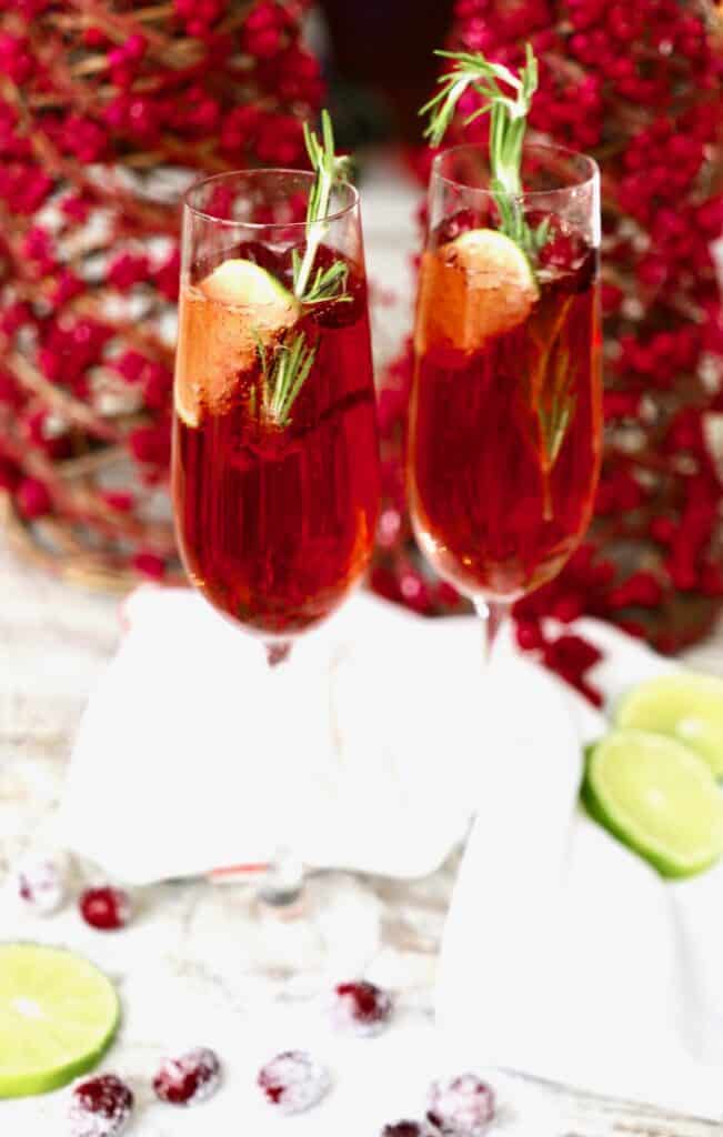 Cranberry and Pomegranate Bellini
