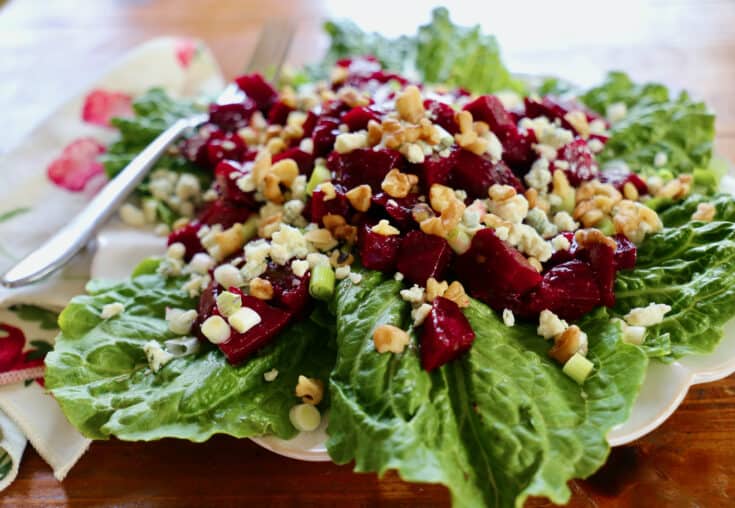 Roasted Balsamic Beet Salad with Gorgonzola and Walnuts