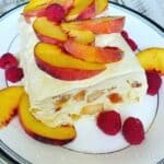 Peach Semifreddo with Raspberries and Honey Drizzle | La Bella Vita Cucina