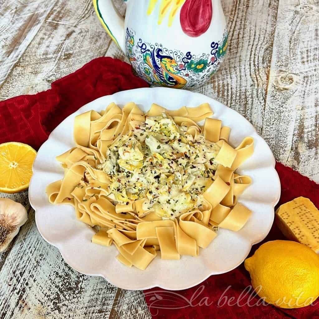 pasta with lemon artichoke sauce
