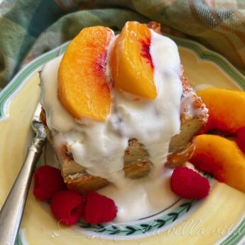 Peaches and Cream Bread Pudding