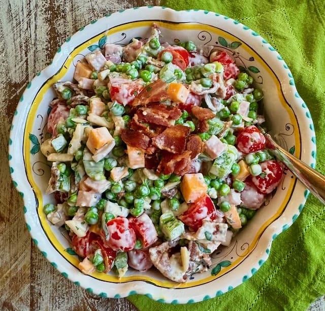 Pea Salad with Lemon Parmesan Dressing