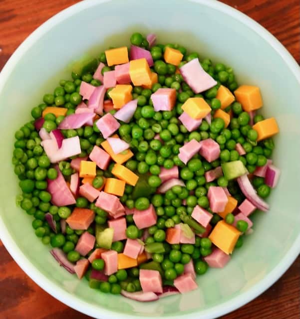 Pea Salad with Lemon Parmesan Dressing