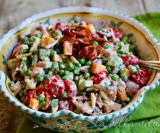 Creamy Lemon Parmesan Pea Salad