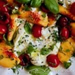 Peach, Cherry, Tomato and Burrata Salad