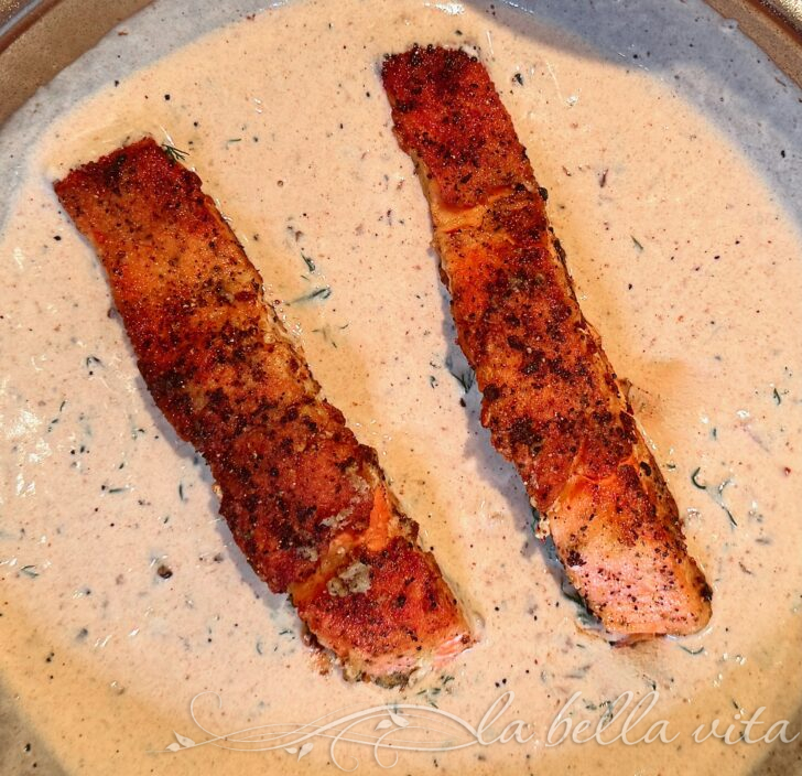 Salmon in Creamy Lemon Parmesan Sauce